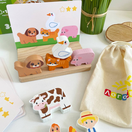 Дитяча гра - панорама Ферма. Хто зверху? Logosvit