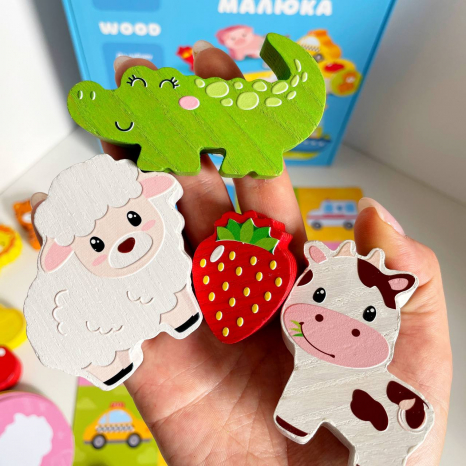 Дерев'яна настільна гра Перше лото малюка Logosvit