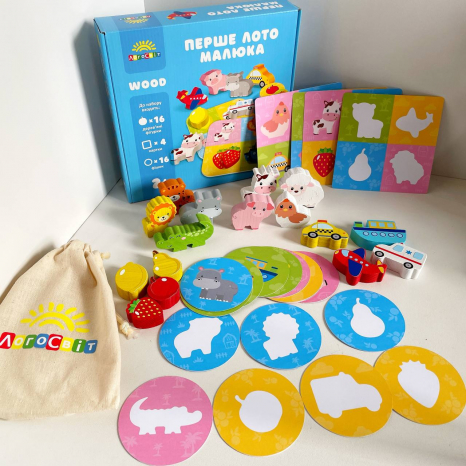 Дерев'яна настільна гра Перше лото малюка Logosvit