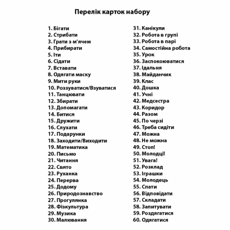 Картки візуальної підтримки процесу навчання групові DyvoGra