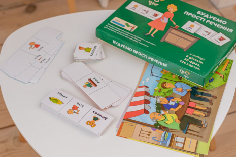 Набір карток: конструктор фраз Будуємо прості речення DyvoGra (укр)