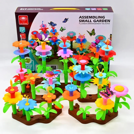 Детский конструктор Цветочный сад 148 деталей в коробке Y 0088