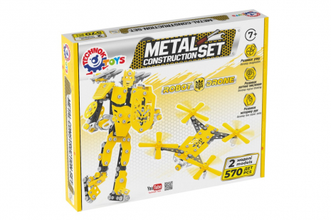 Конструктор металевий ROBOT DRONE 2 в 1  570 деталей 0136 Технок