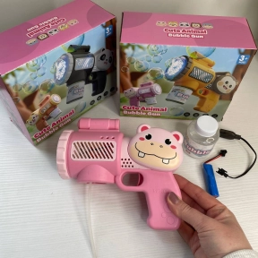 Пістолет з мильними бульбашками, акумулятор, USB кабель, автоматичний режим роботи, підсвітка, мильний розчин 018-24 Y-7