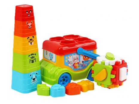 Набір для сортування Автобус 0389 Технок: сортер, куб, пірамідка