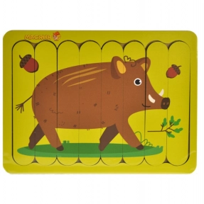 Дерев'яний пазл - вкладка з паличок Кабанчик