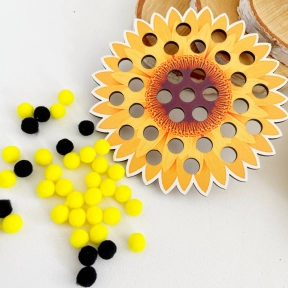 Сортер с помпонами Подсолнух цветной Познавалка Poznavalka