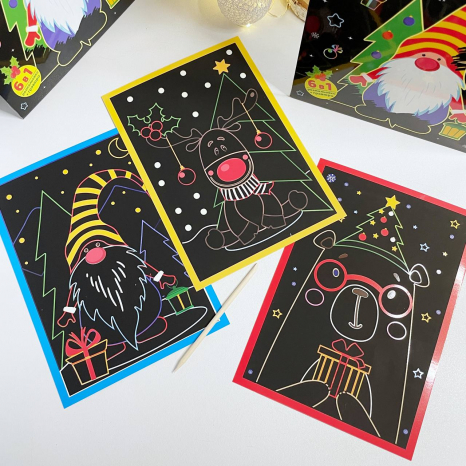 Набір дитячої творчості Новорічні кольорові гравюри та розмальовки 10102108У Ранок