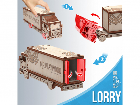 Дерев'яний конструктор  Вантажівка механічна 3D-модель Mr. Playwood 10109