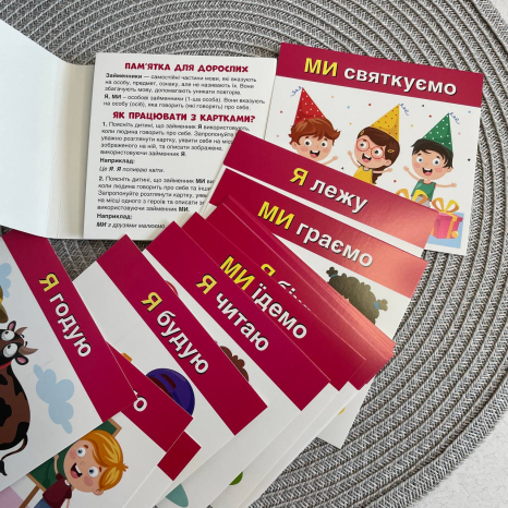 Вивчаємо займенники Я, МИ; навчальні картки 0912-1