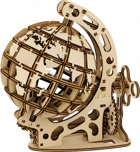 Механічна дерев'яна модель "Глобус маленький" від Mr. Playwood. 10203