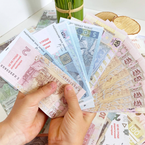 Навчальний дидактичний роздатковий матеріал Грошові знаки України