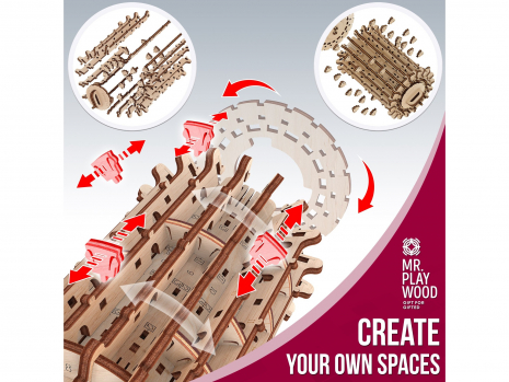Дерев'яний конструктор Лабіринт Scroll & hole 100 ел Mr.Playwood (10701)