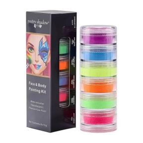 Аквагрим 6 цветов, баночки по 10 гр, кисточка для макияжа в коробке 15см CN-113