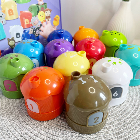 Розвиваюча гра колірленд “Тваринки”, 12 будиночків, ляльковий театр, сортер, вивчаємо цифри 1144