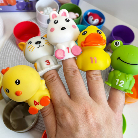 Розвиваюча гра колірленд “Тваринки”, 12 будиночків, ляльковий театр, сортер, вивчаємо цифри 1144