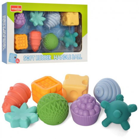 Іграшка для купання 1169 м'яч-фігурка 8 шт. Сенсорні м'ячики