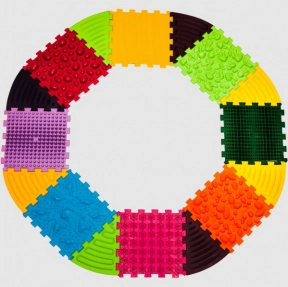 Коврик массажный Ортек Пазлы Динозавры 8 квадратных элементов + 8 треугольников