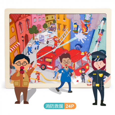 Дерев'яний пазл Пожежна машина  120395 Top bright