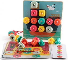 Розвиваюча іграшка Top Bright Мозаїка-логіка  та  шнурівка з картками 120450