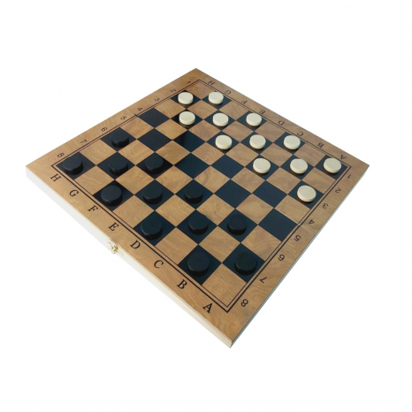 Настільна дерев'яна гра 3 в 1 шахи, шашки та нарди G29 дошка 29х29 см