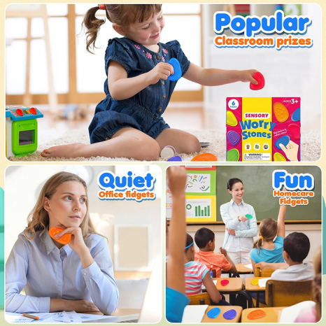 Сенсорні антистрес-камінці для дітей з особливими потребами(гумові)