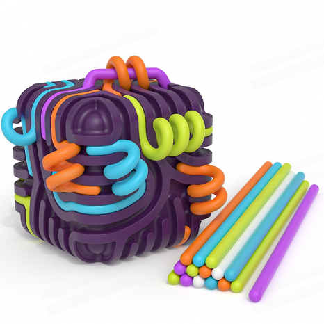 Сенсорний куб - антистрес 3D для розвитку моторики з гумками