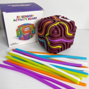 Сенсорний куб - антистрес 3D для розвитку моторики з гумками
