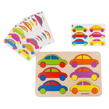 Деревянная игра Цветные машинки, ТМ Познавалка