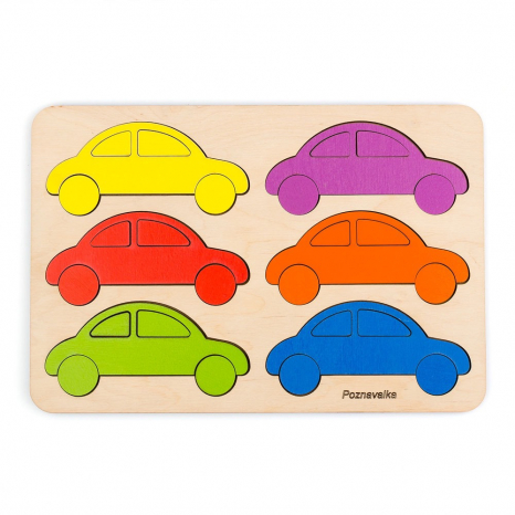 Деревянная игра Цветные машинки, ТМ Познавалка