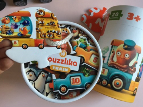 Пазли з цифрами Потяг Puzzlika