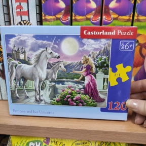 Пазл "Принцеса і єдиноріг" (120 дет.) Castorland. 13098