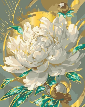Картина за номерами Сяюча півонія Art Craft 13153-AC 40x50 см з металізованими фарбами