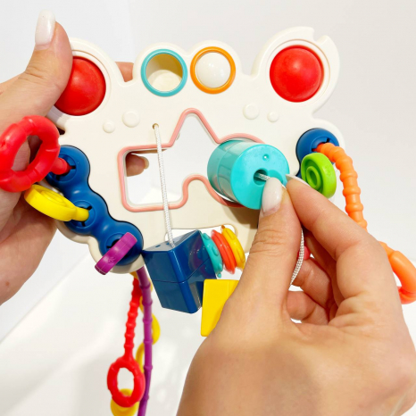 Брязкальце Крабик, пальчикова гра, тріскачка, прорізувач, в коробці