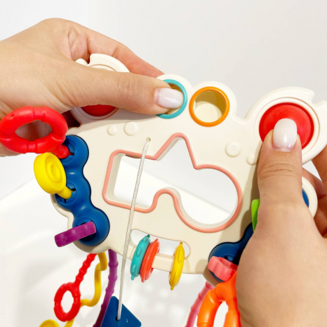 Брязкальце Крабик, пальчикова гра, тріскачка, прорізувач, в коробці