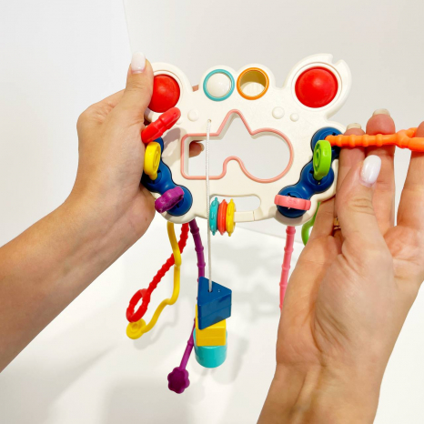 Брязкальце Крабик, пальчикова гра, тріскачка, прорізувач, в коробці