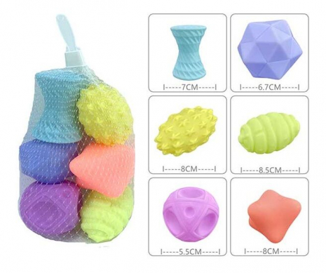 Сенсорні кульки  пискавка, 6 штук у сітці 1123 A