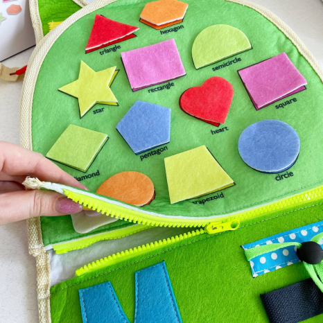 Розвиваюча логічна Папка - рюкзак бізіборд  фетрові елементи англійська абетка 1368