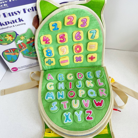 Розвиваюча логічна Папка - рюкзак бізіборд  фетрові елементи англійська абетка 1368
