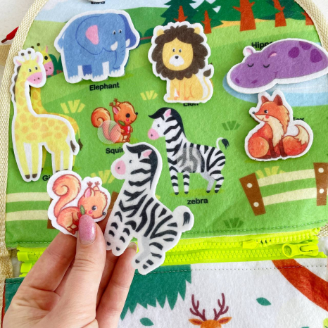 Розвиваюча логічна Папка - рюкзак бізіборд  фетрові елементи англійська абетка 1368