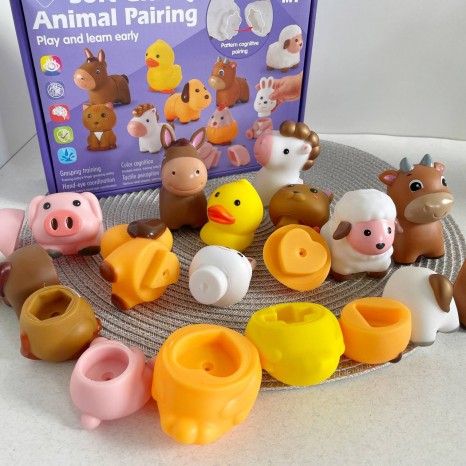Логічна гра - сортер Тваринки - половинки (конструктор для малюків) 1369