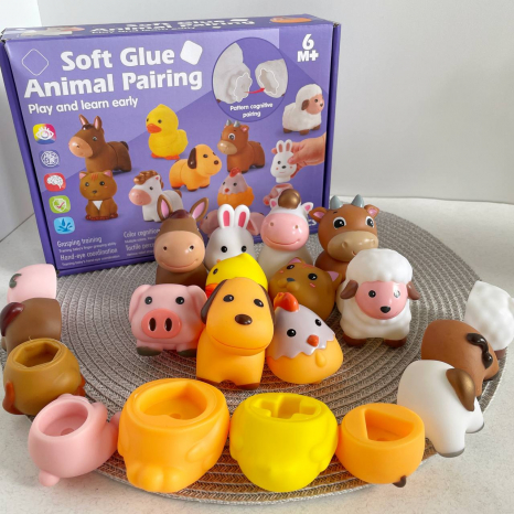 Логічна гра - сортер Тваринки - половинки (конструктор для малюків) 1369