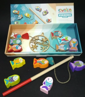 Дерев'яна іграшка Магнітна риболовля з 2-ма вудками Cubika (Левеня) 13739
