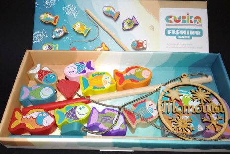 Дерев'яна іграшка Магнітна риболовля з 2-ма вудками Cubika (Левеня) 13739