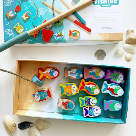 Дерев'яна іграшка Магнітна риболовля з 2-ма вудками Cubika (Левеня) 13739