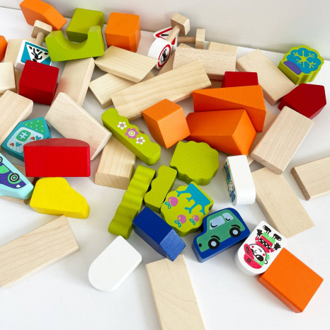 Дерев'яний конструктор Містечко для хлопчиків Cubika (Левеня) 13913