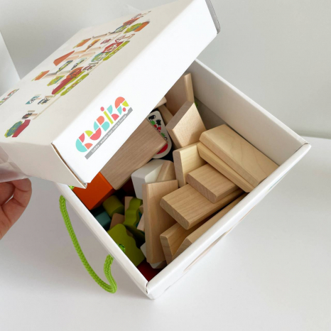 Дерев'яний конструктор Містечко для хлопчиків Cubika (Левеня) 13913