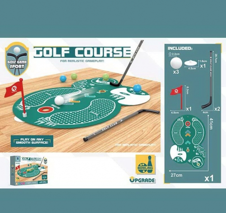 Настільний дитячий Гольф 789-48 C: 2 ключки, фетрове поле, 3 м’ячі