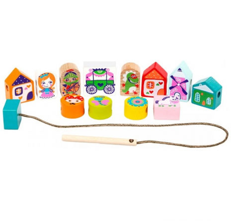 Дерев'яна іграшка Шнурівка Казкова Cubika (Левеня), 14309