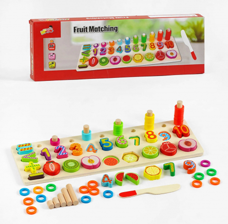 Дерев`яна логічна дошка C 60420 сортер - фрукти